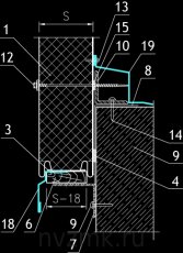 Схема примыкания к цоколю стеновой панели (вертикальный монтаж)